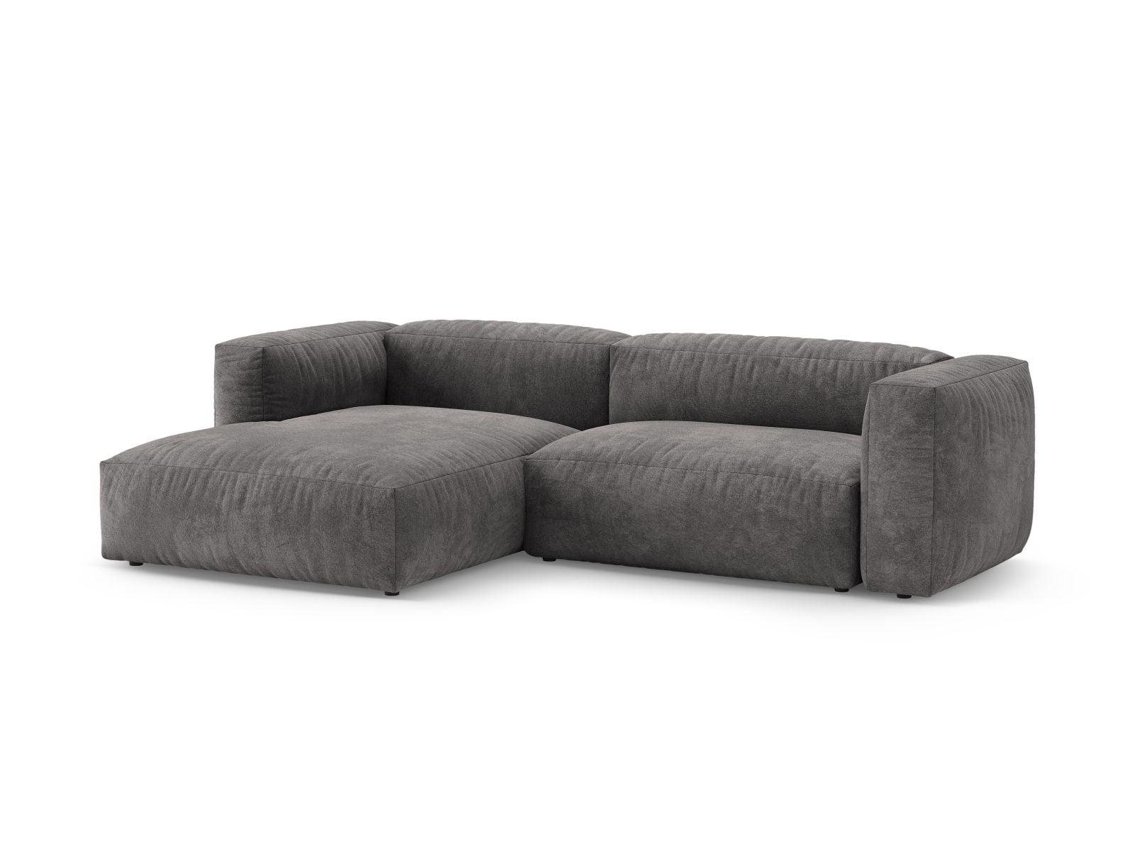 Stylisches 4-Sitzer Ecksofa Martina in Grau mit Schlaffunktion, ideal für moderne Wohnräume und gemütliche Nächte.