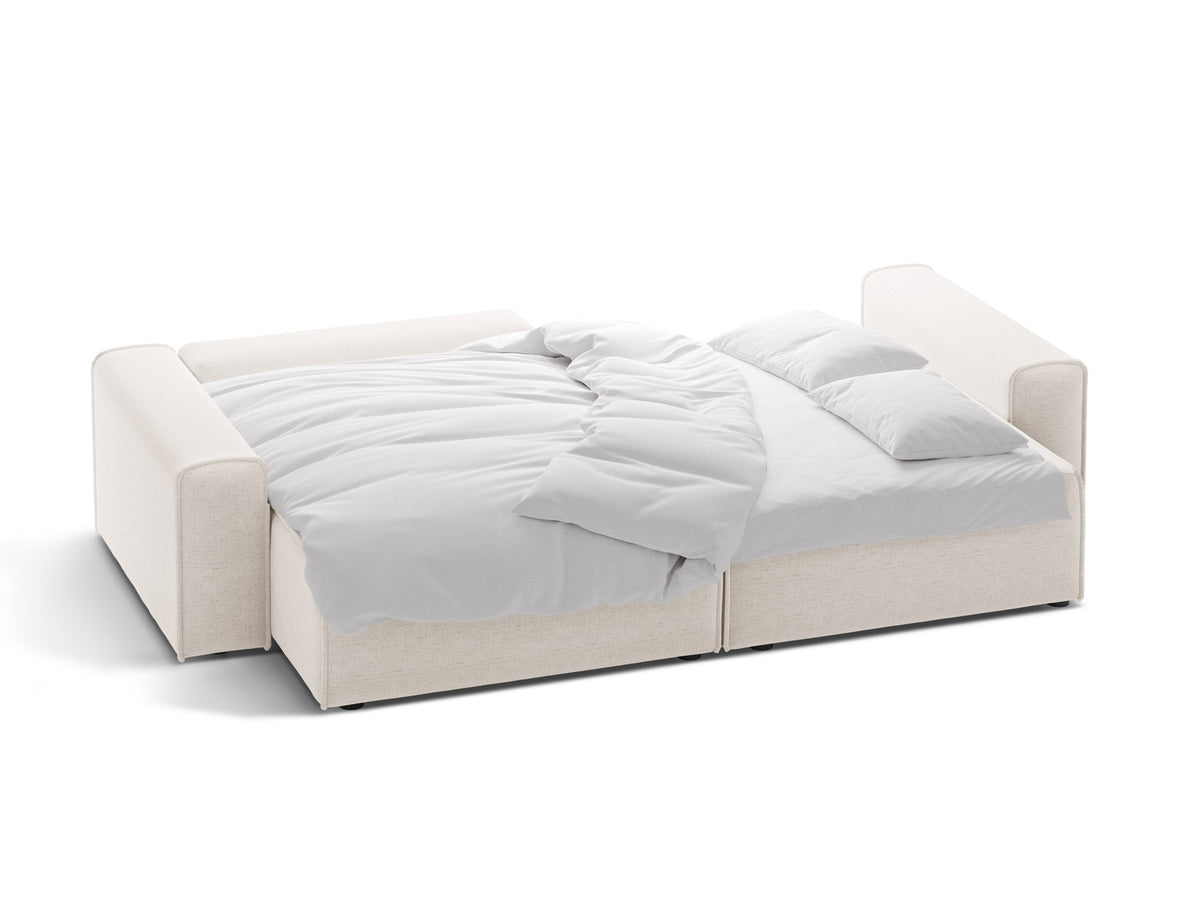3-Sitzer Ecksofa links mit Bettfunktion und Box Victor in Light Beige-Moly präsentiert im Onlineshop von KAQTU Design AG. Bettsofa links ist von Micadoni
