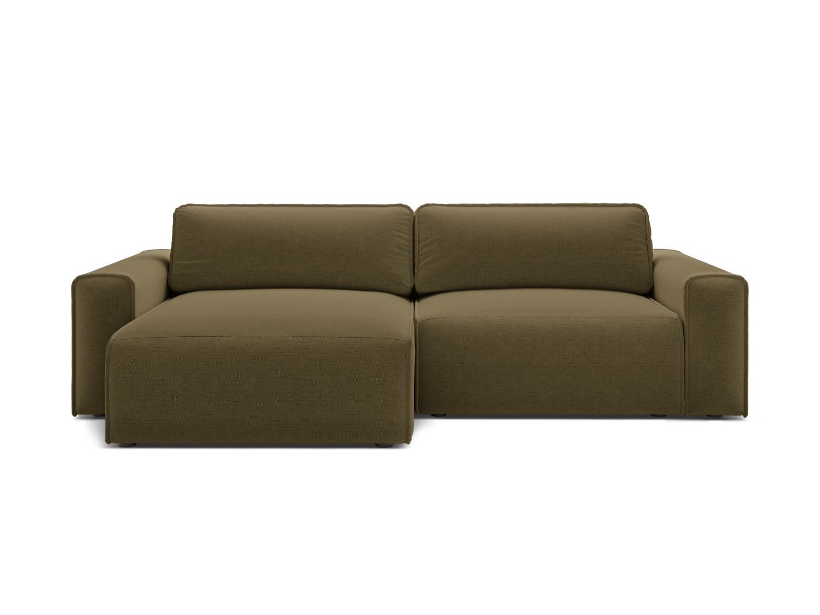 3-Sitzer Ecksofa Victor mit Schlaffunktion und Stauraum, links in Green-Moly präsentiert im Onlineshop von KAQTU Design AG. Bettsofa links ist von Micadoni