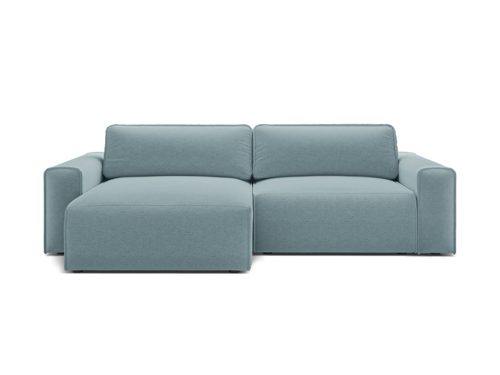 3-Sitzer Ecksofa Victor mit Schlaffunktion und Stauraum, links in Light Blue-Moly präsentiert im Onlineshop von KAQTU Design AG. Bettsofa links ist von Micadoni