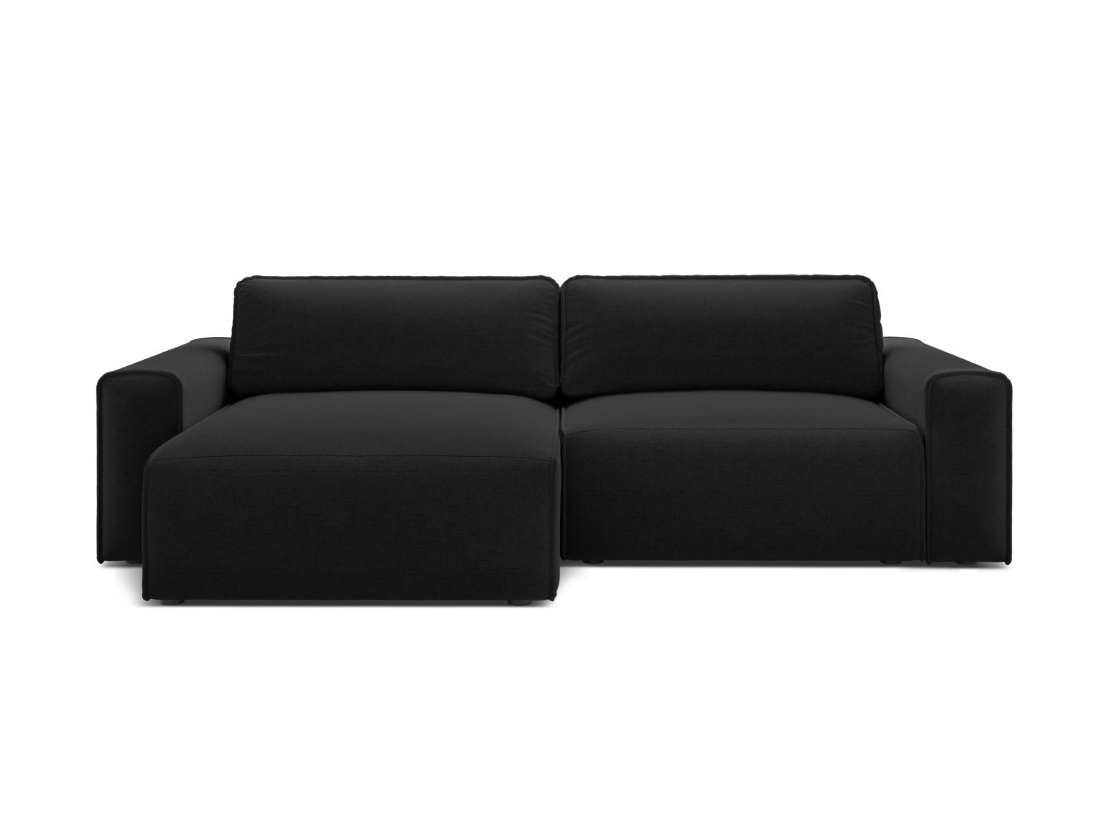 3-Sitzer Ecksofa Victor mit Schlaffunktion und Stauraum, links in Black-Moly präsentiert im Onlineshop von KAQTU Design AG. Bettsofa links ist von Micadoni
