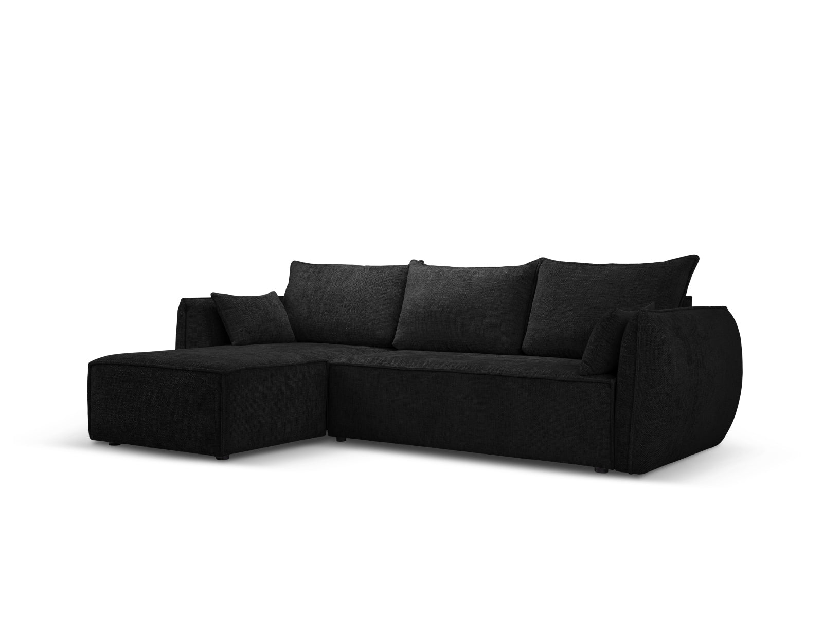 Entdecken Sie das stilvolle Kaelle Ecksofa links von Micadoni – 4 Sitzer mit Schlaffunktion und Stauraum für Ihr modernes Wohnzimmer.