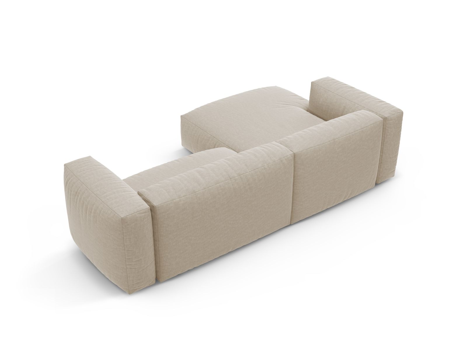 Stylisches 4-Sitzer Ecksofa Martina in elegantem Beige, ideal für entspannte Abende und mit praktischer Schlafsofa-Funktion für Übernachtungsgäste.