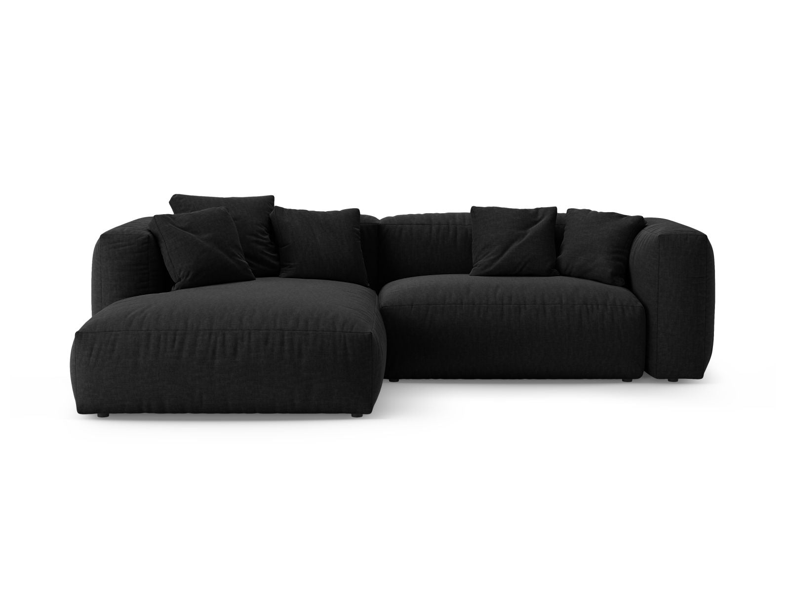 4-Sitzer Ecksofa links mit Bettfunktion Martina in Black-Boston präsentiert im Onlineshop von KAQTU Design AG. Bettsofa links ist von Micadoni