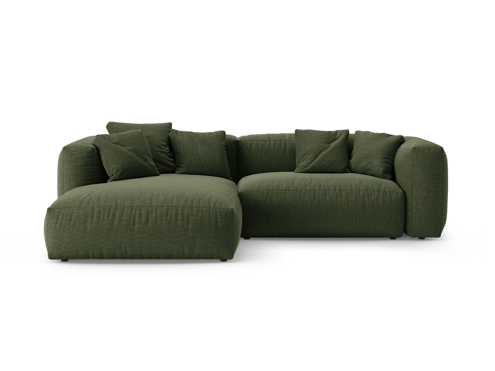 4-Sitzer Ecksofa links mit Bettfunktion Martina in Green-Boston präsentiert im Onlineshop von KAQTU Design AG. Bettsofa links ist von Micadoni