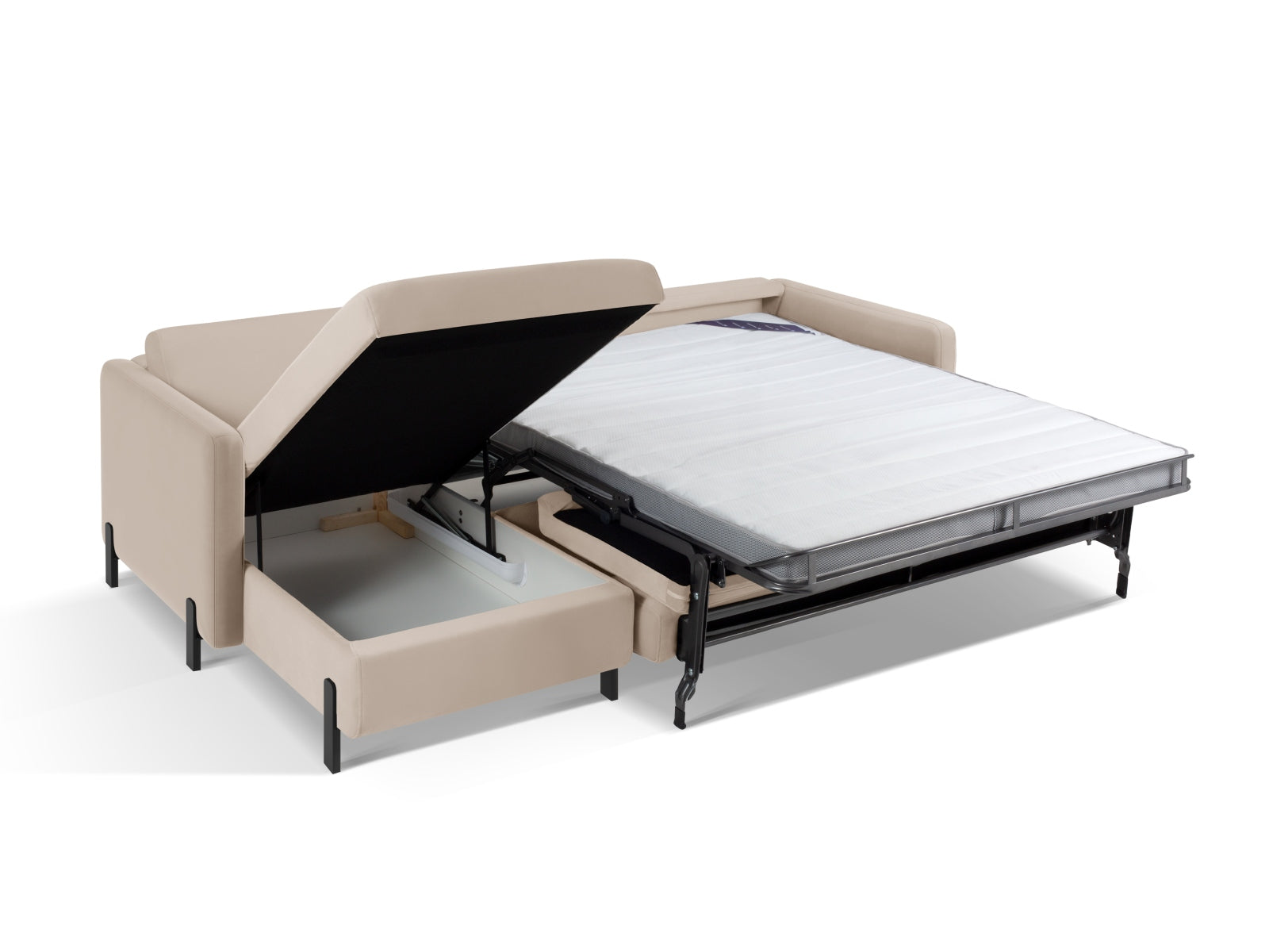 Erleben Sie das stilvolle Gloria Velour Ecksofa von Micadoni – ein 5-Sitzer mit praktischer Schlaffunktion, perfekt für gemütliche Abende und Gäste.