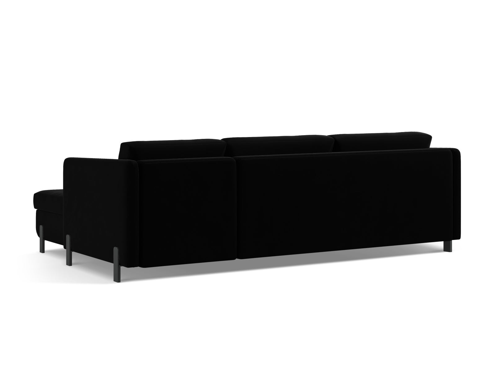 Elegantes linksseitiges Ecksofa Gloria Velour, 5-Sitzer mit Schlafoption und integriertem Stauraum für zusätzlichen Komfort.