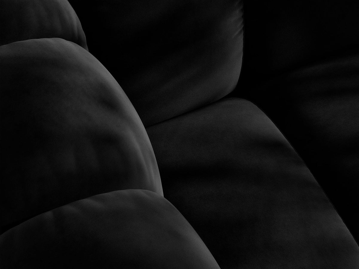 Lupine Ecksofa mit Bettfunktion und Stauraum links, Bezug aus Stoff Eden in Leichtes beige, schwarze Kunststoffbeine, Ecksofa-Form von Micadoni.