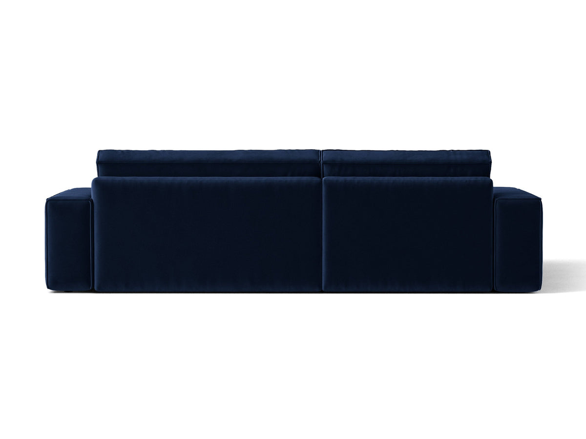 Jodie Velour Ecksofa links mit Schlaffunktion und Stauraumbox 3 Sitzer in Royal Blue-Bluvel präsentiert im Onlineshop von KAQTU Design AG. Bettsofa links ist von Micadoni