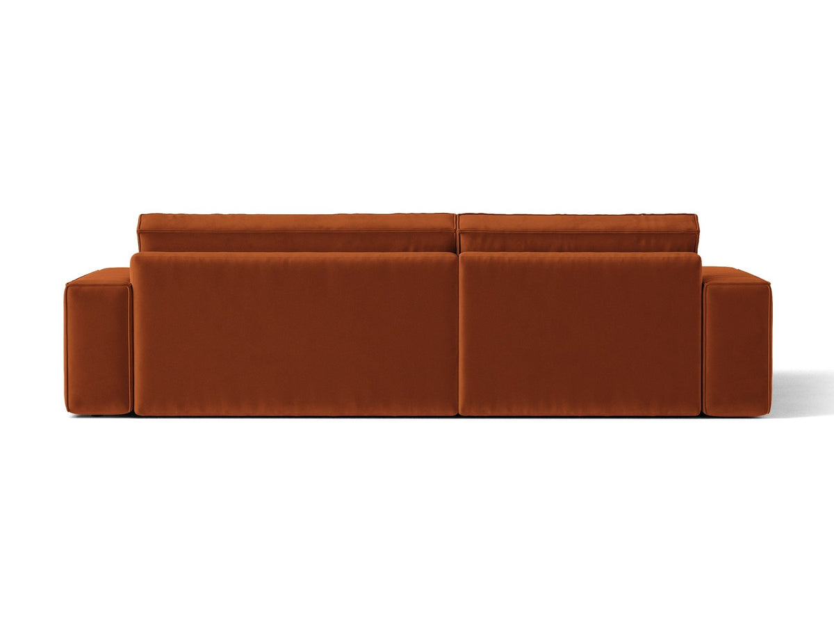 Braunes Ecksofa Jodie von Micadoni mit linker Ausrichtung, Baloo-Stoffbezug, schwarzen Kunststoffbeinen und ausklappbarem Bettkasten.