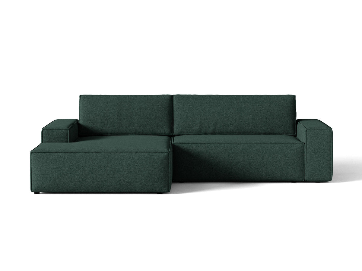 Jodie Ecksofa links mit Schlaffunktion und Stauraumbox 3 Sitzer in Green-Megan präsentiert im Onlineshop von KAQTU Design AG. Bettsofa links ist von Micadoni