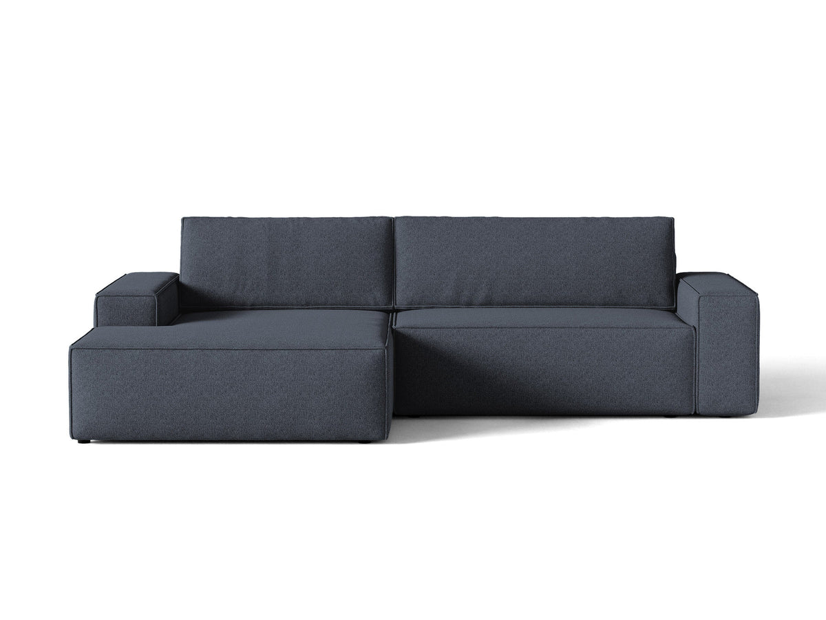 Jodie Ecksofa links mit Schlaffunktion und Stauraumbox 3 Sitzer in Blue-Megan präsentiert im Onlineshop von KAQTU Design AG. Bettsofa links ist von Micadoni