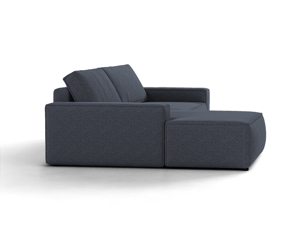 Jodie Ecksofa links mit Schlaffunktion und Stauraumbox 3 Sitzer in Blue-Megan präsentiert im Onlineshop von KAQTU Design AG. Bettsofa links ist von Micadoni