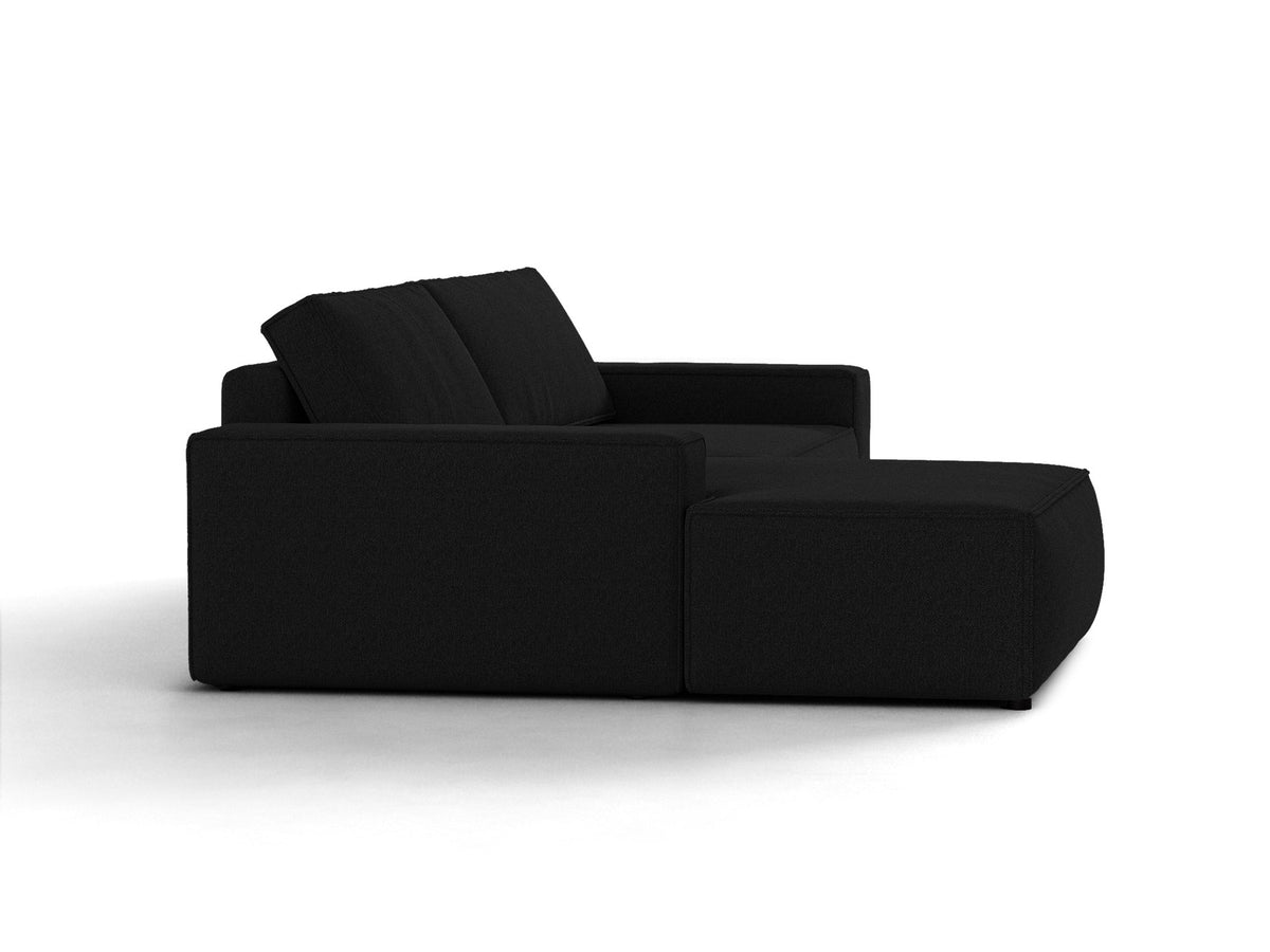Jodie Ecksofa links mit Schlaffunktion und Stauraumbox 3 Sitzer in Black-Megan präsentiert im Onlineshop von KAQTU Design AG. Bettsofa links ist von Micadoni