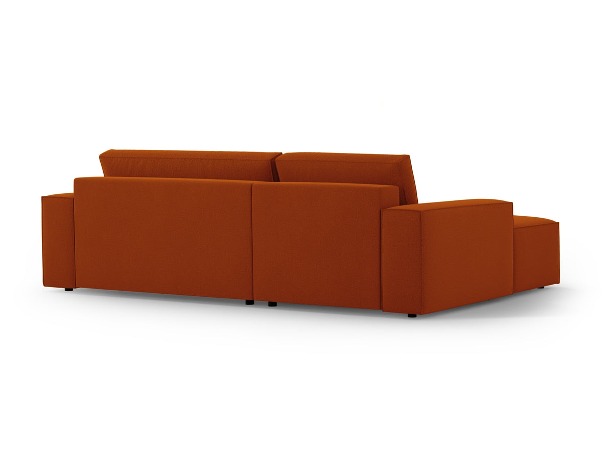 Jodie Ecksofa links mit Schlaffunktion und Stauraumbox 3 Sitzer in Terracotta-Megan präsentiert im Onlineshop von KAQTU Design AG. Bettsofa links ist von Micadoni