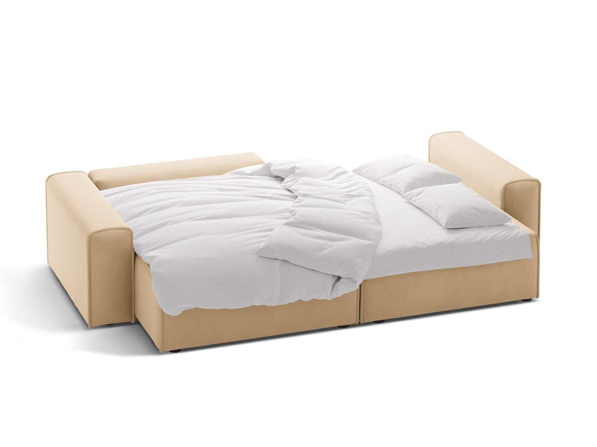 3-Sitzer Ecksofa links mit Schlaffunktion und Stauraum Victor in Nude-Paris präsentiert im Onlineshop von KAQTU Design AG. Bettsofa links ist von Micadoni