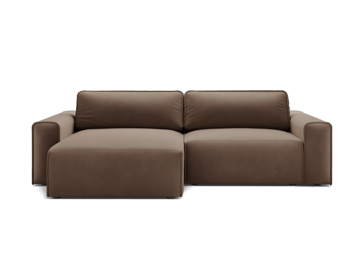 3-Sitzer Ecksofa links mit Schlaffunktion und Stauraum Victor in Chocolate-Paris präsentiert im Onlineshop von KAQTU Design AG. Bettsofa links ist von Micadoni