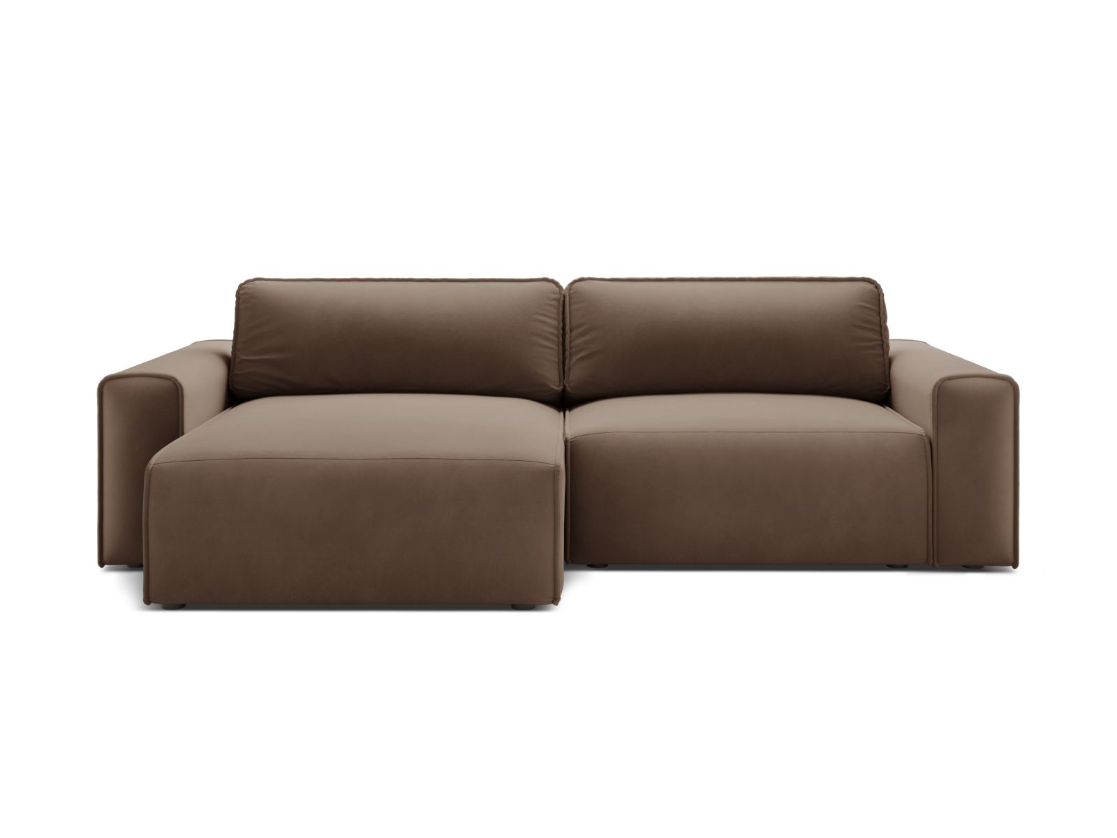 3-Sitzer Ecksofa links mit Schlaffunktion und Stauraum Victor in Chocolate-Paris präsentiert im Onlineshop von KAQTU Design AG. Bettsofa links ist von Micadoni