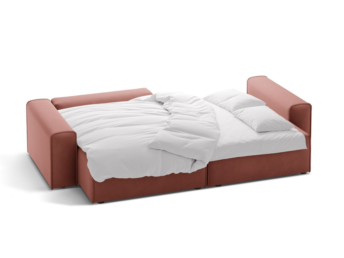3-Sitzer Ecksofa links mit Schlaffunktion und Stauraum Victor in Pink-Paris präsentiert im Onlineshop von KAQTU Design AG. Bettsofa links ist von Micadoni
