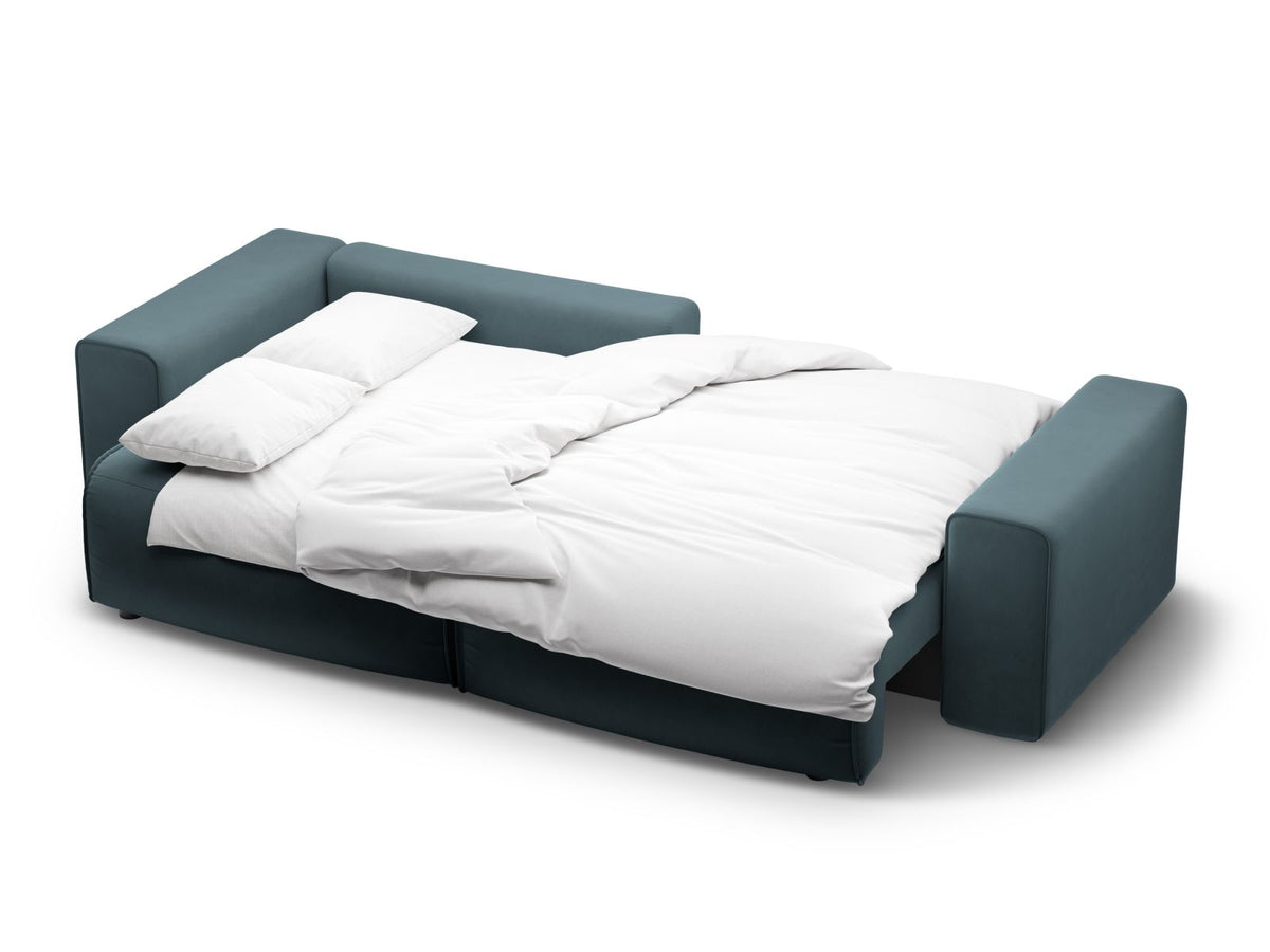 3-Sitzer Ecksofa links mit Schlaffunktion und Stauraum Victor in Blue-Paris präsentiert im Onlineshop von KAQTU Design AG. Bettsofa links ist von Micadoni