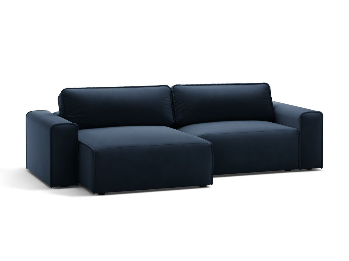 3-Sitzer Ecksofa links mit Schlaffunktion und Stauraum Victor in Dark Blue-Paris präsentiert im Onlineshop von KAQTU Design AG. Bettsofa links ist von Micadoni