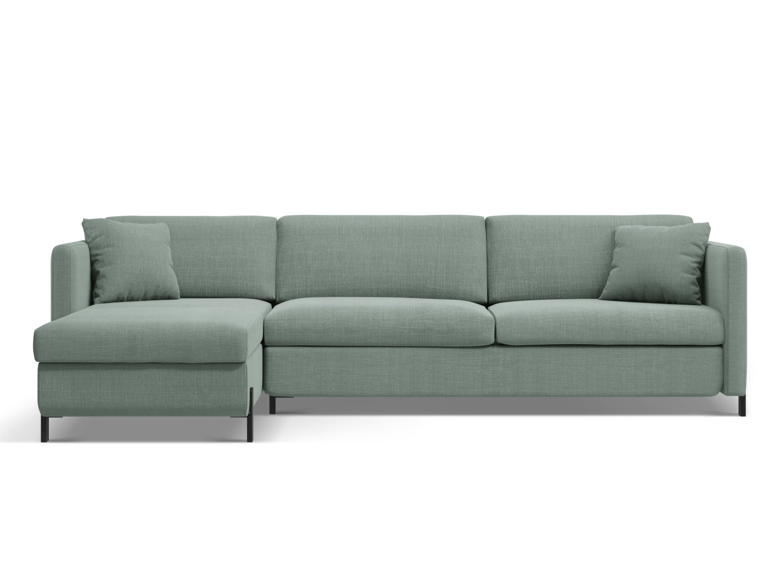 Gloria Ecksofa links mit Schlaffunktion Stauraum 4 Sitzer in Mint präsentiert im Onlineshop von KAQTU Design AG. Ecksofa links ist von Micadoni
