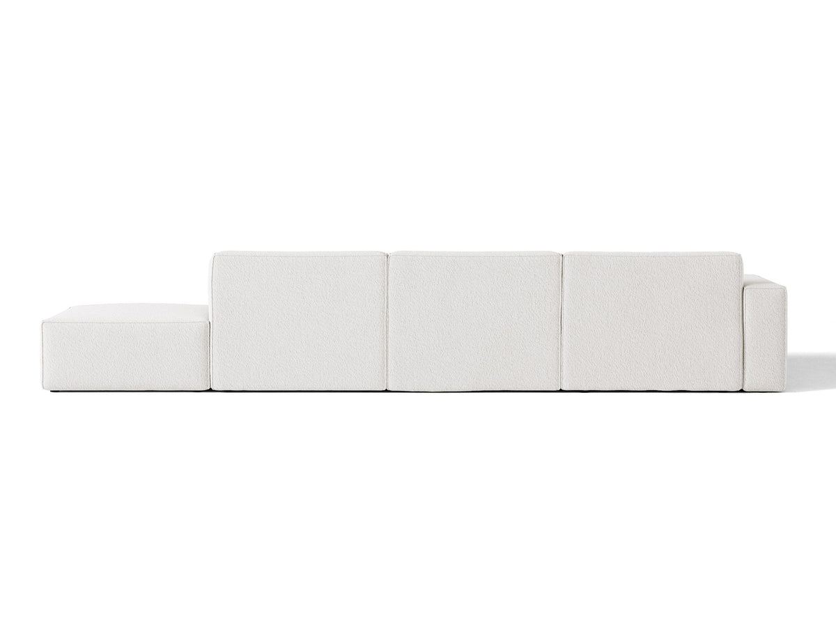 Modulares Ecksofa Jodie von Micadoni, L-Form mit Meridienne links, Polsterstoff, schwarze Beine