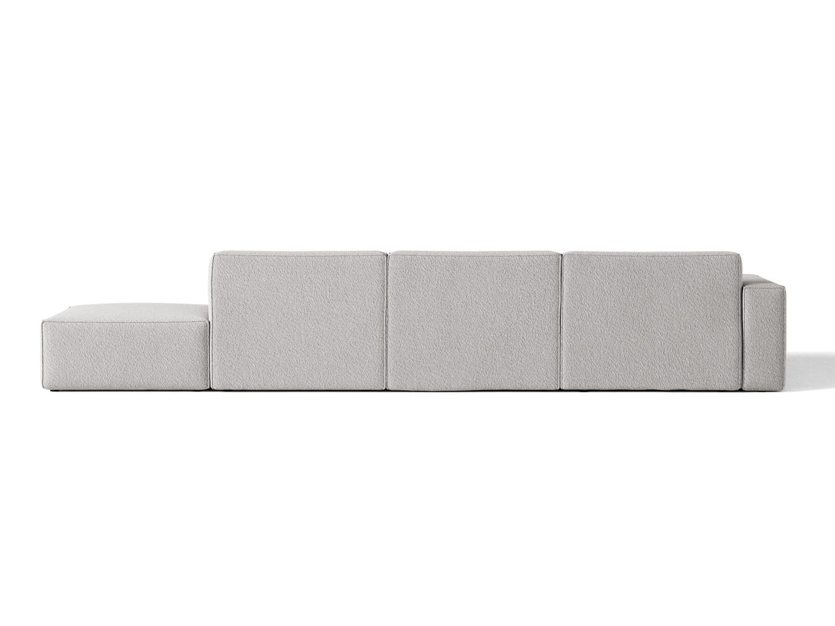 Modulares Ecksofa Jodie von Micadoni, L-Form mit Meridienne links, Polsterstoff, schwarze Beine