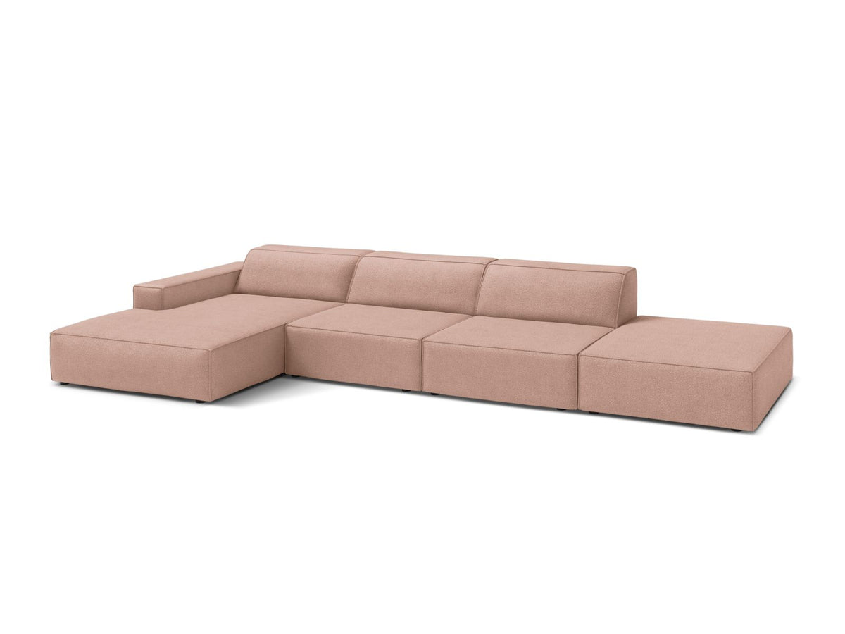Jodie Boucle modulares Ecksofa links 5 Sitzer in Powder Pink-Baloo präsentiert im Onlineshop von KAQTU Design AG. Ecksofa links ist von Micadoni