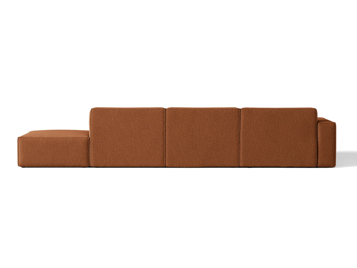 Modulares Ecksofa Jodie von Micadoni, L-Form mit Meridienne links, Polsterstoff, schwarze Beine