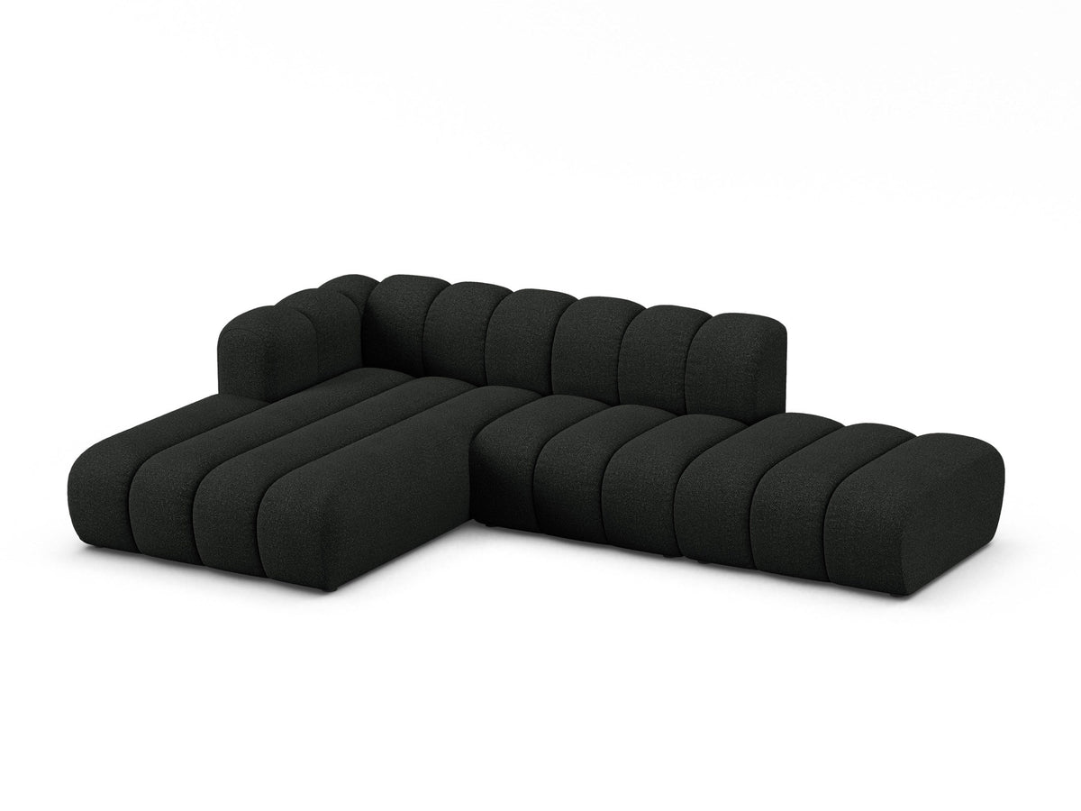 Lupine Modulares Ecksofa open links 5 Sitzer in Black-Baloo präsentiert im Onlineshop von KAQTU Design AG. L-Sofa links ist von Micadoni
