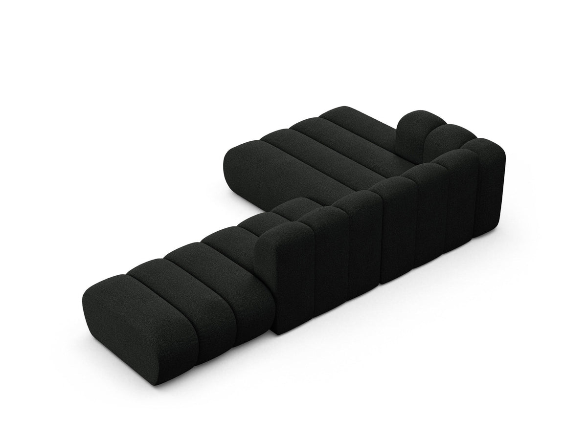 Lupine Modulares Ecksofa open links 5 Sitzer in Black-Baloo präsentiert im Onlineshop von KAQTU Design AG. L-Sofa links ist von Micadoni
