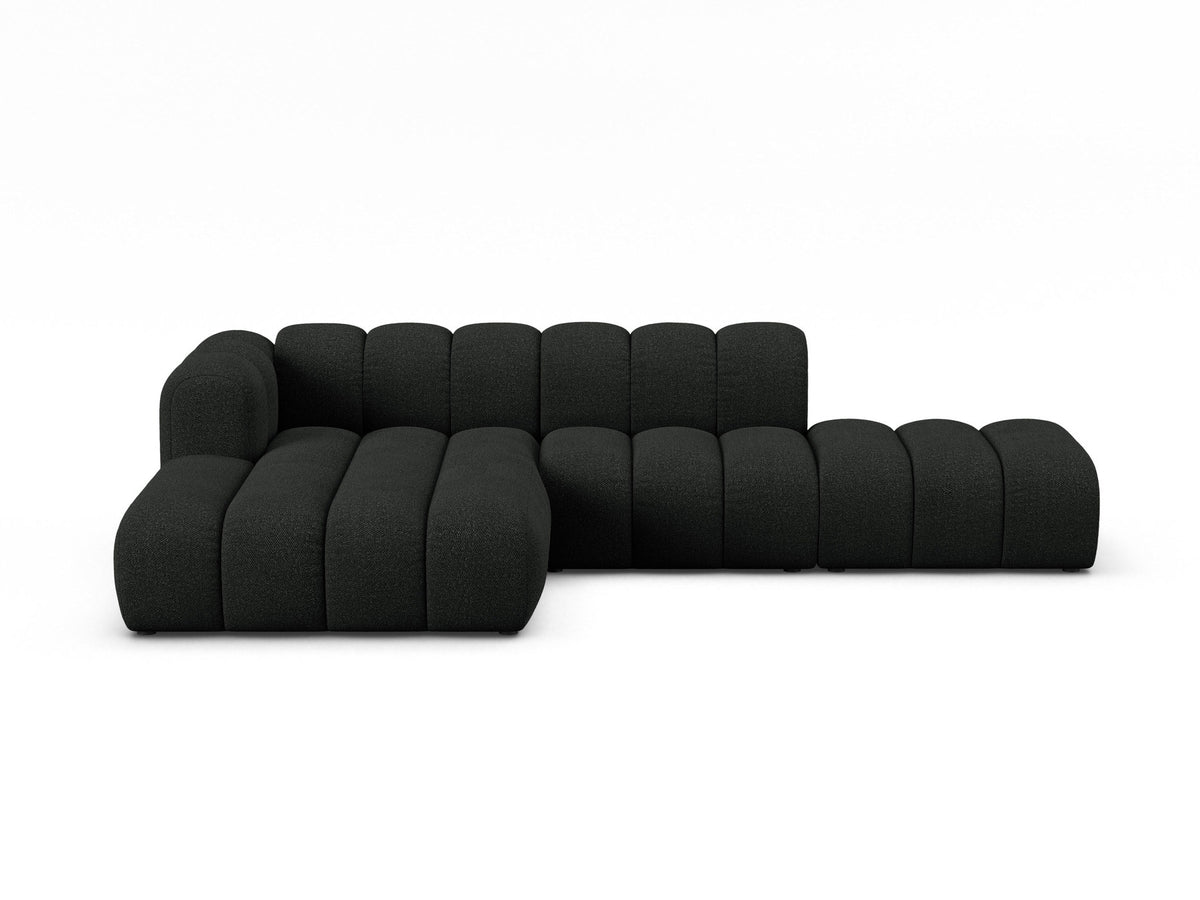 Lupine Modulares Ecksofa open links 5 Sitzer in Black-Baloo präsentiert im Onlineshop von KAQTU Design AG. L-Sofa links ist von Micadoni