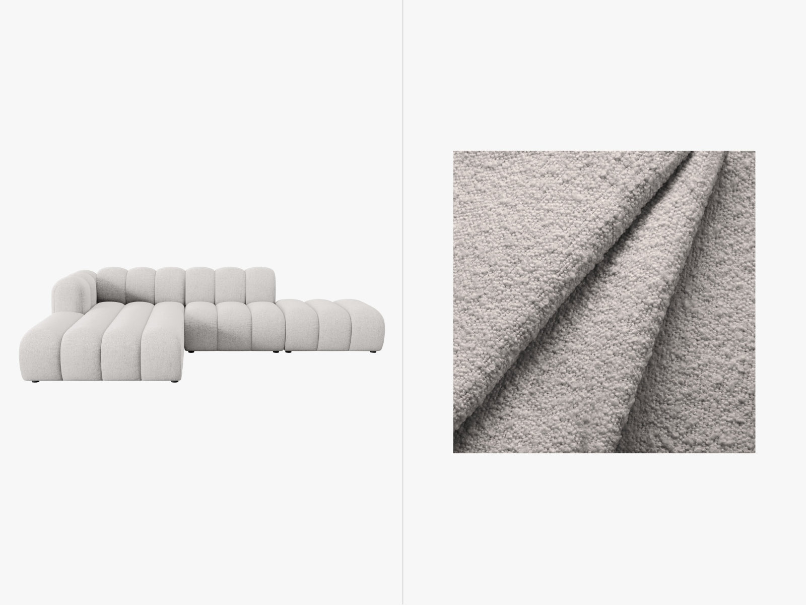 Lupine Modulares Ecksofa open links 5 Sitzer in Light Grey präsentiert im Onlineshop von KAQTU Design AG. L-Sofa links ist von Micadoni