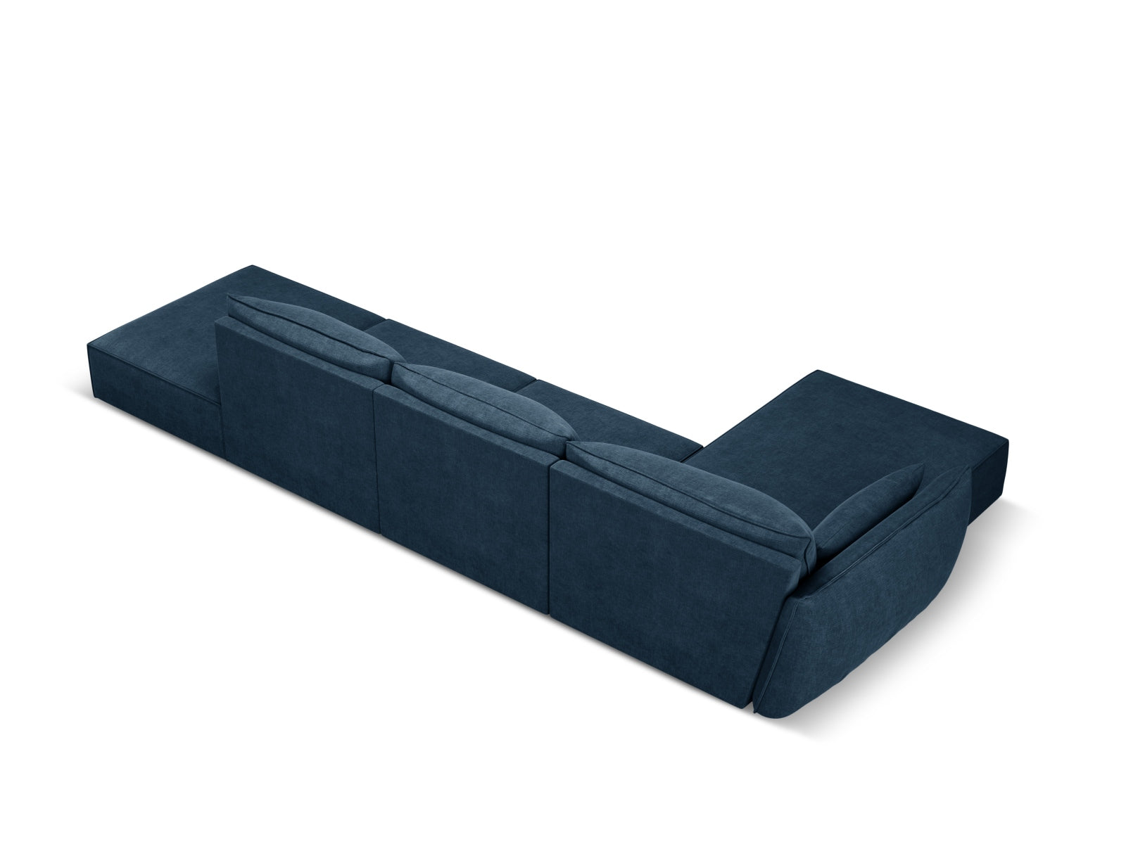 Modernes Kaelle Ecksofa links in Royal Blue, 5-Sitzer von Micadoni, perfekt für entspannte Stunden und stilvolle Einrichtung.
