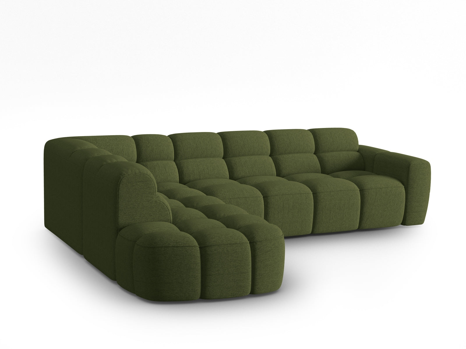 Lisa Ecksofa links 5 Sitzer in Green Melange präsentiert im Onlineshop von KAQTU Design AG. Ecksofa links ist von Micadoni