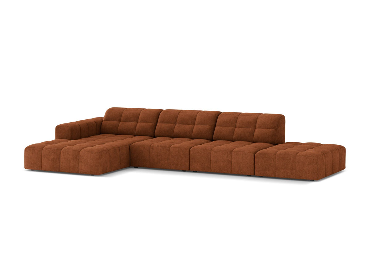 Linkes Ecksofa Jennifer von Micadoni in leichtem Beige mit Bluvel-Stoffbezug, L-Form und schwarzen Kunststoffbeinen aus Polypropylen