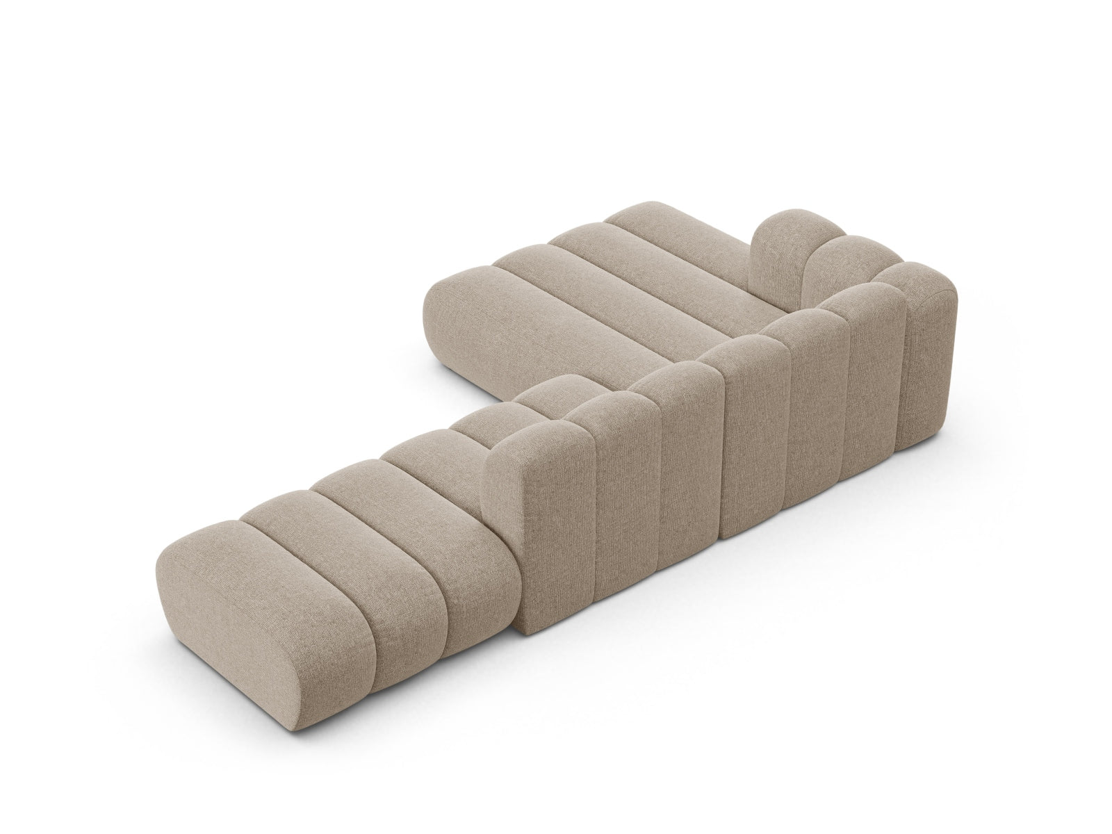 Elegantes, modulares Ecksofa in Dunkelbeige von Micadoni, perfekt für entspannte Abende und stilvolle Wohnräume.