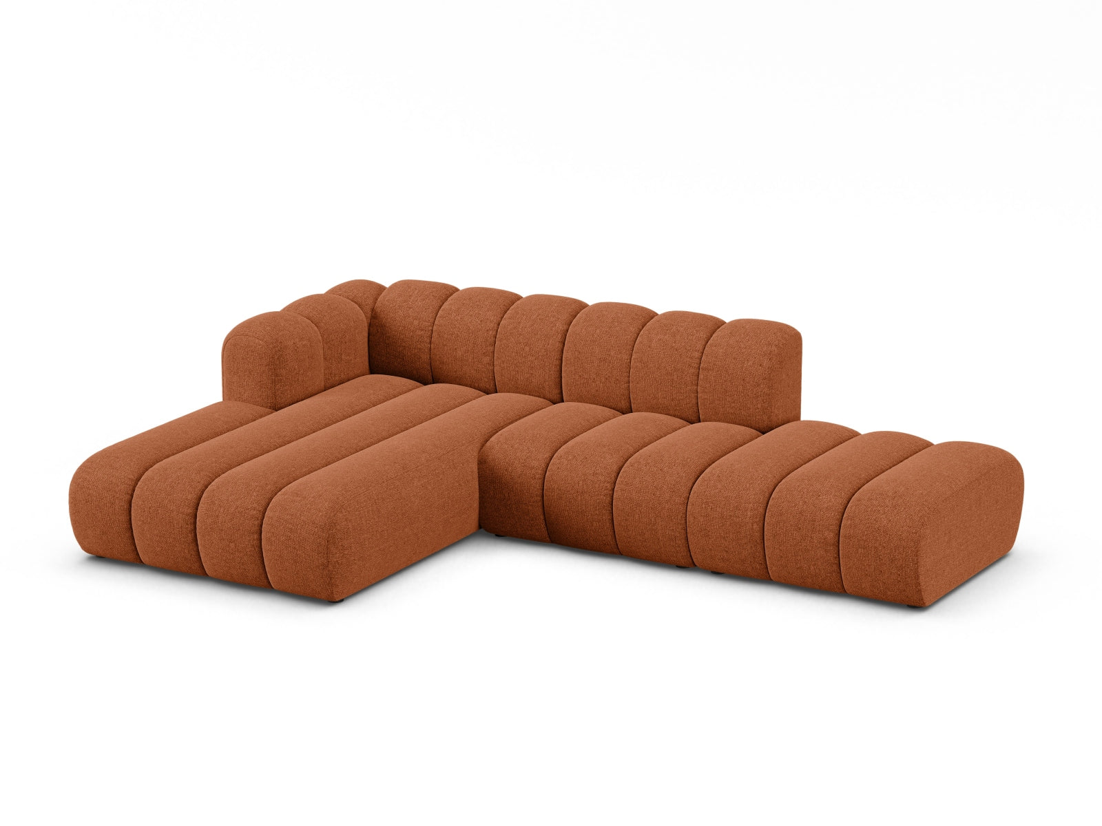 Elegantes Lupine Modular Open Ecksofa für 5 Personen in Brick-Eden, ideal für stilvolle Wohnräume, präsentiert von Micadoni.
