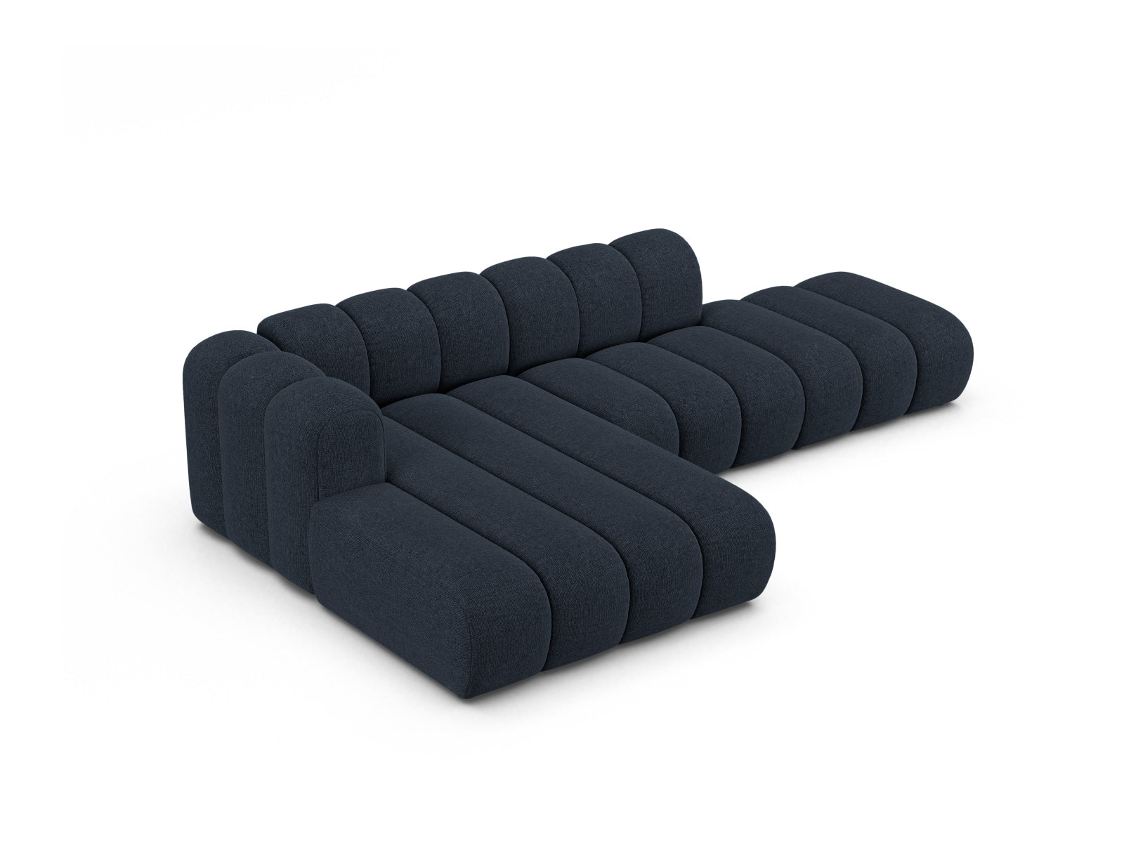 Modernes 5-Sitzer Ecksofa in Navy Blue-Eden von Micadoni, perfekt für gemütliche und stilvolle Wohnbereiche.