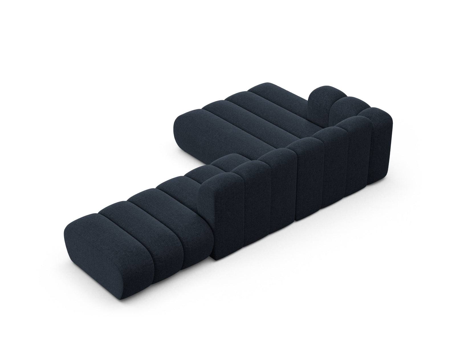 Elegantes L-Sofa in Navy Blue von Micadoni, ideal für entspannte Stunden und stilvolle Einrichtung in jedem Wohnraum.
