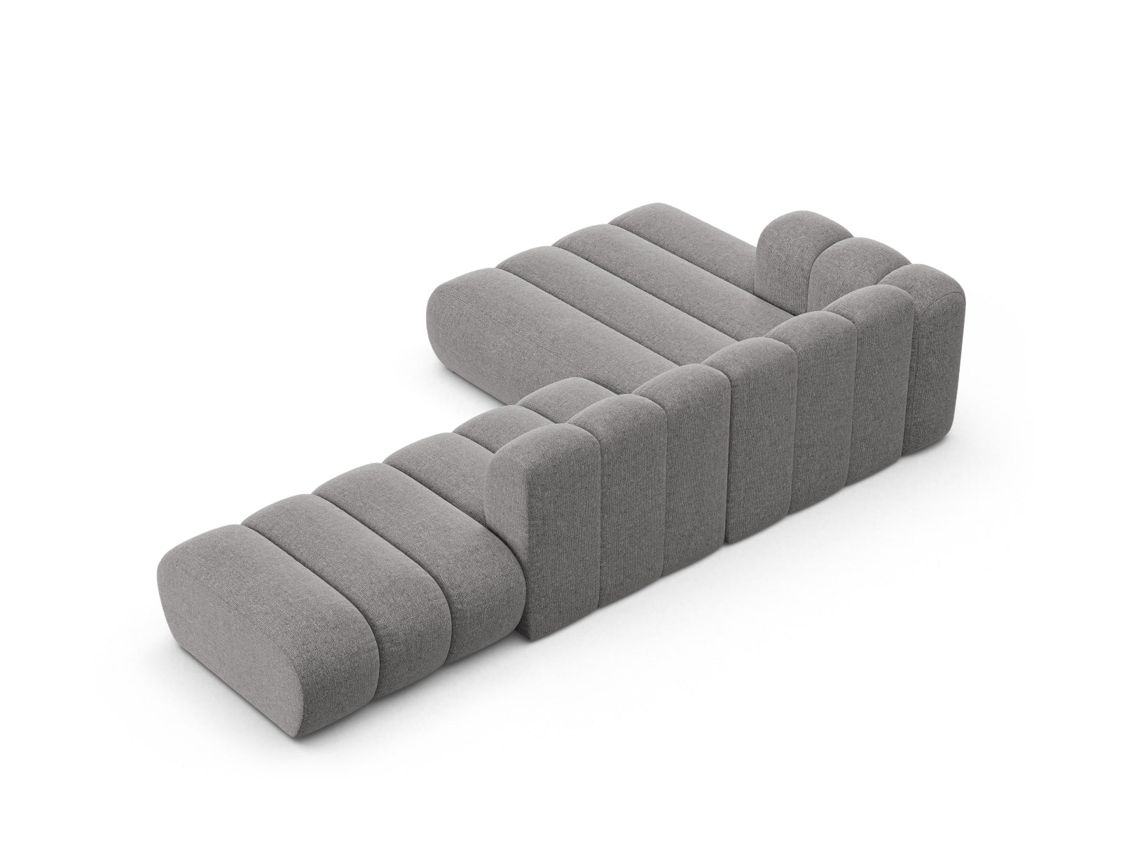 Modernes Ecksofa von Micadoni für 5 Personen in stilvollem Grau, ideal für gemütliche Wohnzimmer und entspannte Abende.