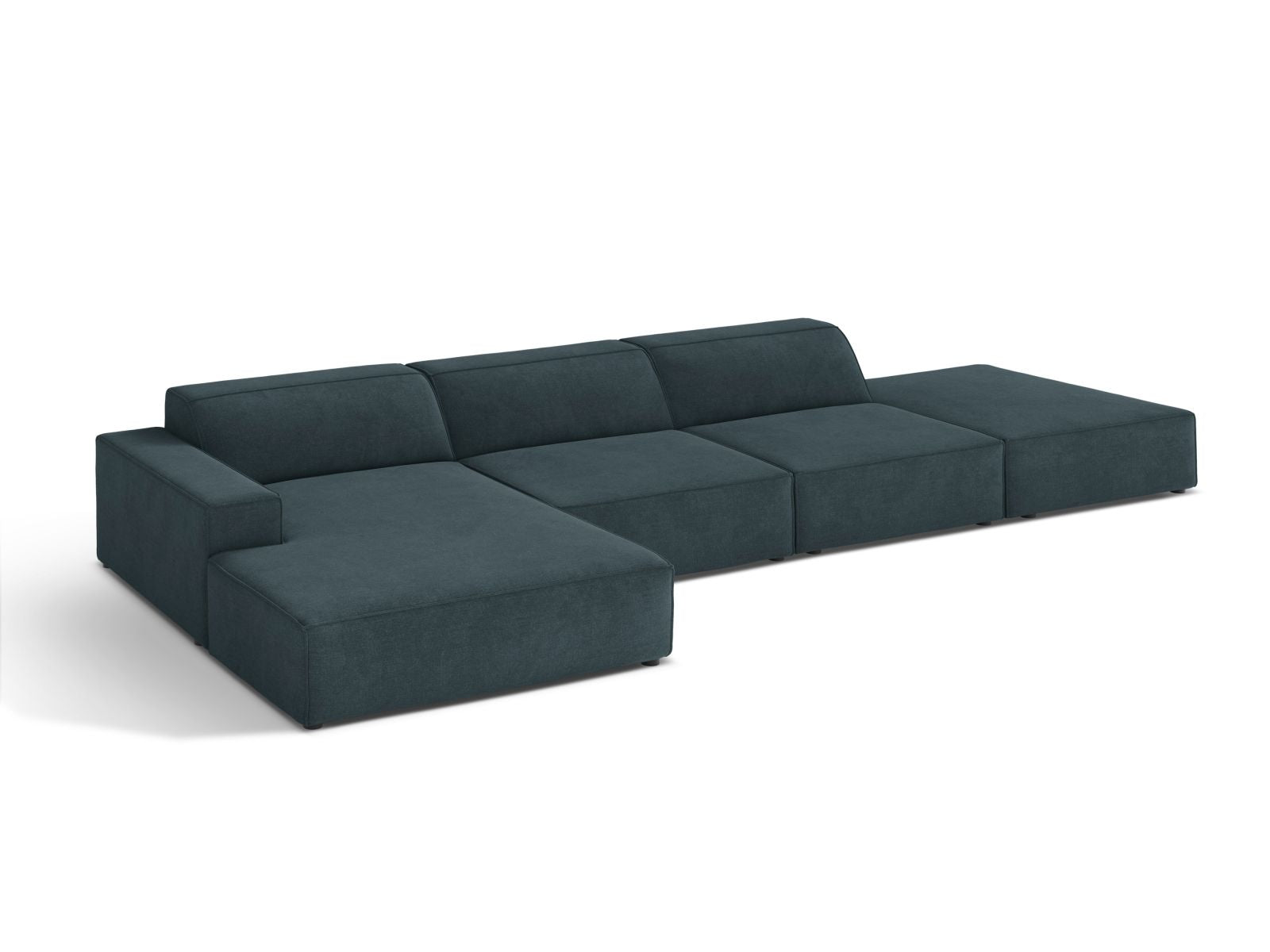 Modulares 5-Sitzer Ecksofa Jodie in modernem Petrol, ideal für gemütliche Stunden und geschmackvolle Wohnräume, erhältlich bei KAQTU.