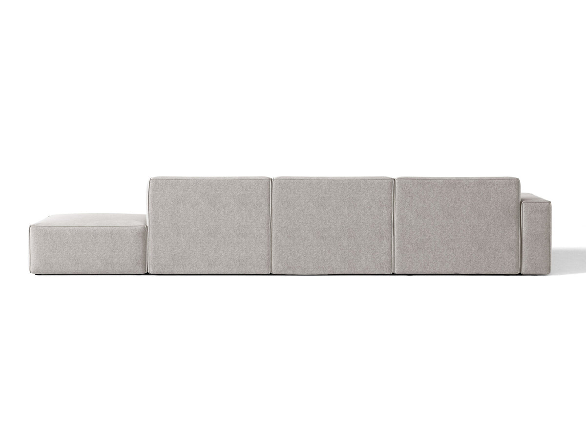 Modulares Ecksofa Jodie von Micadoni, L-Form mit Meridienne links, Polsterstoff, schwarze Beine