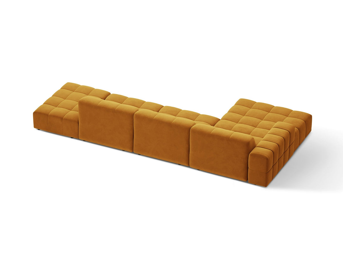 Linkes Ecksofa Jennifer von Micadoni in leichtem Beige mit Bluvel-Stoffbezug, L-Form und schwarzen Kunststoffbeinen aus Polypropylen