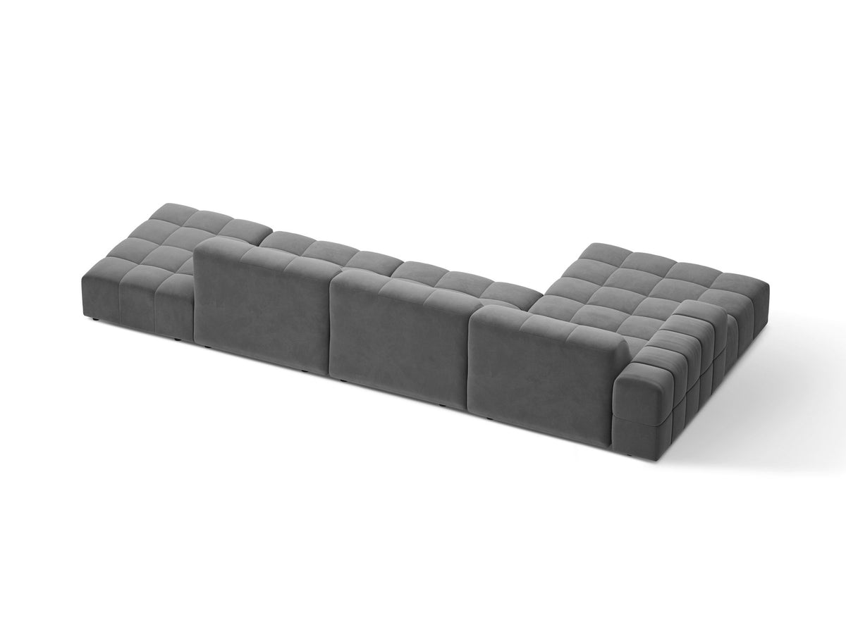 Linkes Ecksofa Jennifer von Micadoni in leichtem Beige mit Bluvel-Stoffbezug, L-Form und schwarzen Kunststoffbeinen aus Polypropylen