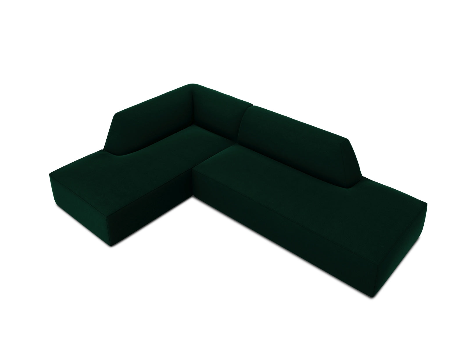 Ruby Velour modulares Ecksofa links 4 Sitzer in Bottle Green präsentiert im Onlineshop von KAQTU Design AG. Ecksofa links ist von Micadoni