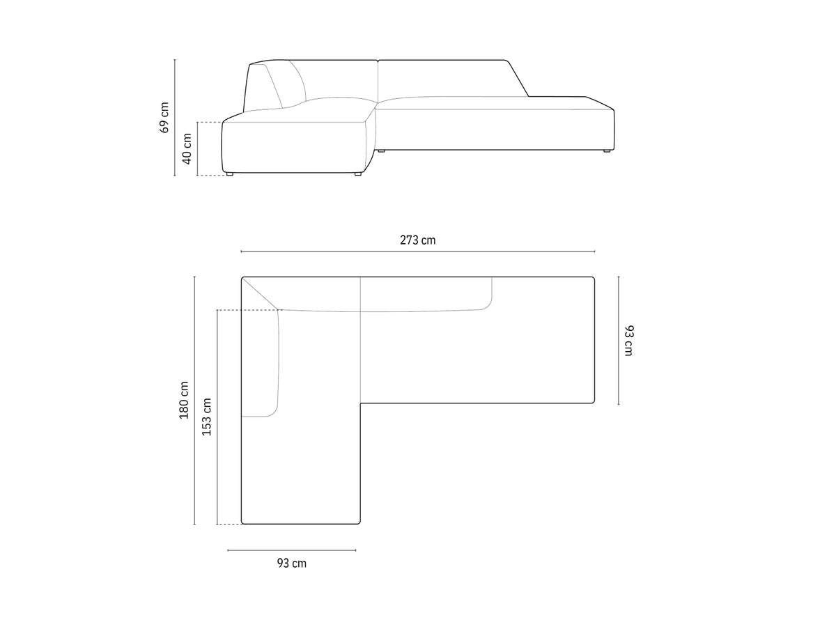 Ruby Velour modulares Ecksofa Open end links 4 Sitzer in Pink-Salvador präsentiert im Onlineshop von KAQTU Design AG. Ecksofa links ist von Micadoni