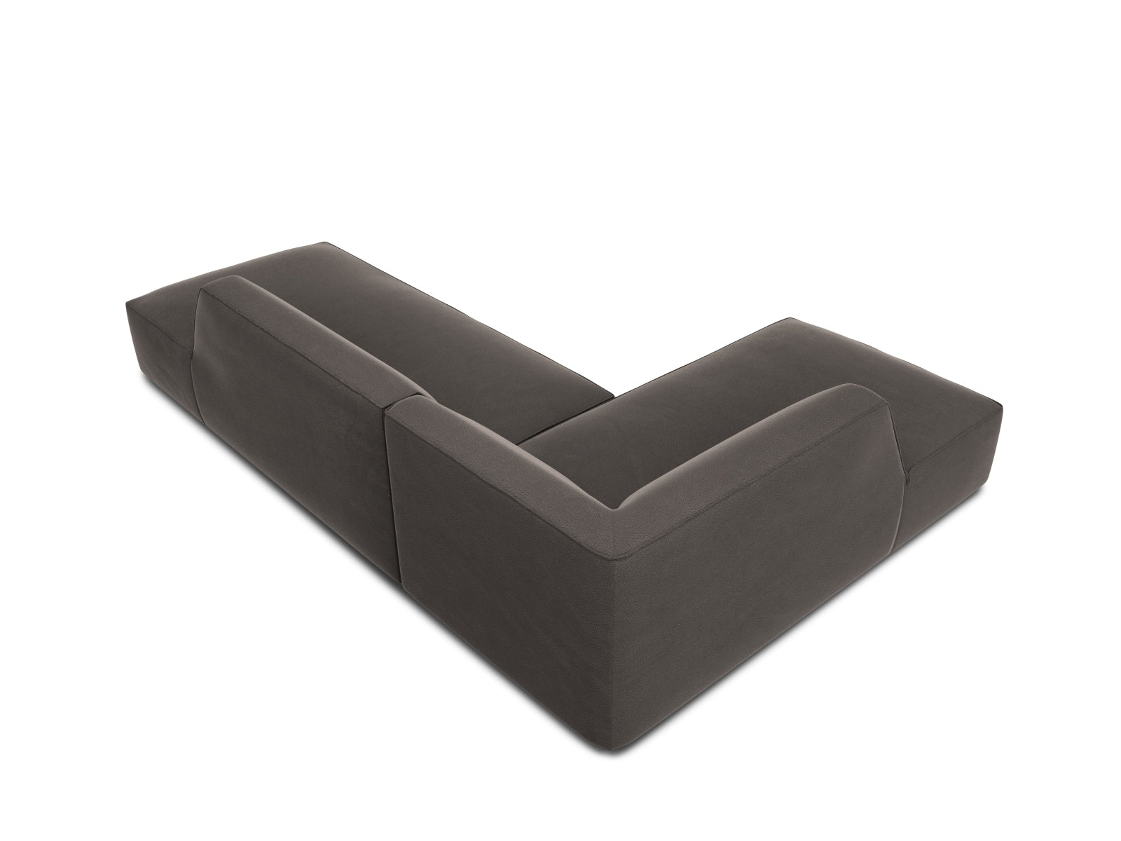 Ruby Velour modulares Ecksofa links 4 Sitzer in Dark Grey präsentiert im Onlineshop von KAQTU Design AG. Ecksofa links ist von Micadoni