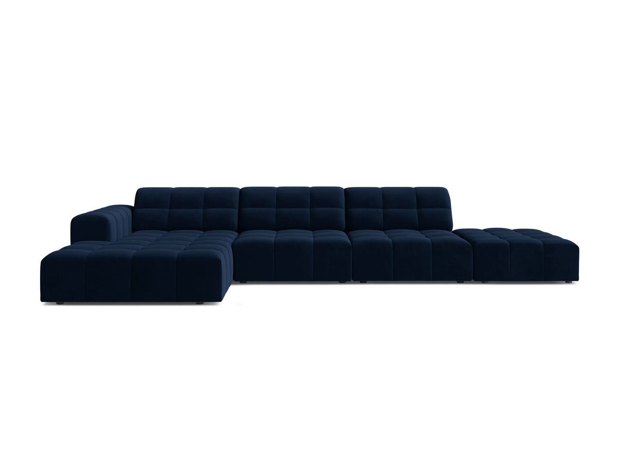 Linkes Ecksofa Jennifer von Micadoni in leichtem Beige mit Bluvel-Stoffbezug, L-Form und schwarzen Kunststoffbeinen aus Polypropylen